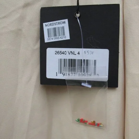 Mac Duggal 26540 Ieena Beaded Cap Sleeve V Neck A Line Gown Dress Cream Size 4 - Picture 15 of 16